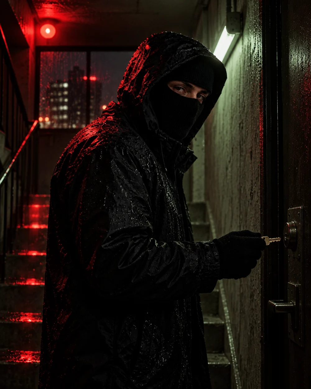 Vor der Tür – filmische Szene aus AKTE 001.